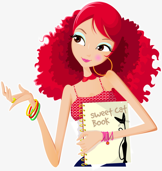 650x686 Vector Painted Red Haired Girl, Girl Vector, Vector, Hand Painted