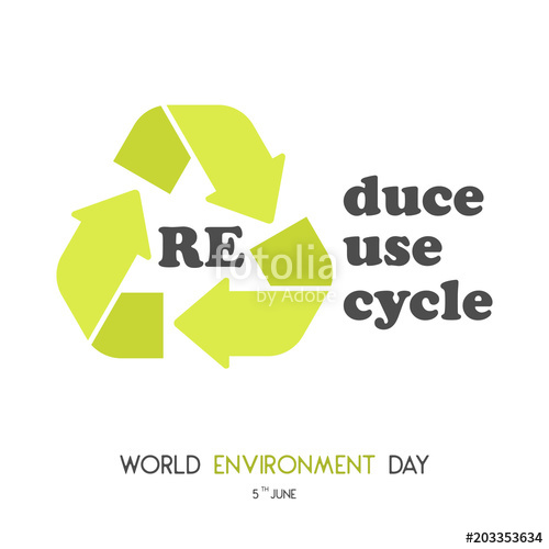 500x500 Modern Card With Recycle Sign And Hand Drawn Lettering In