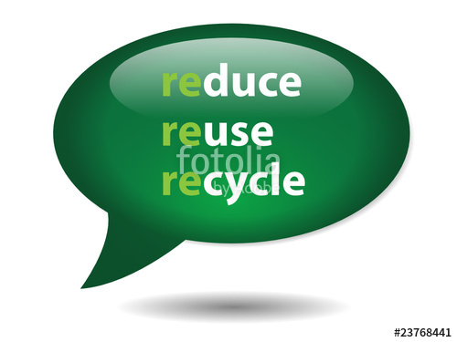 500x375 Reduce Reuse Recycle Speech Bubble Icon (Button Go Green Nature