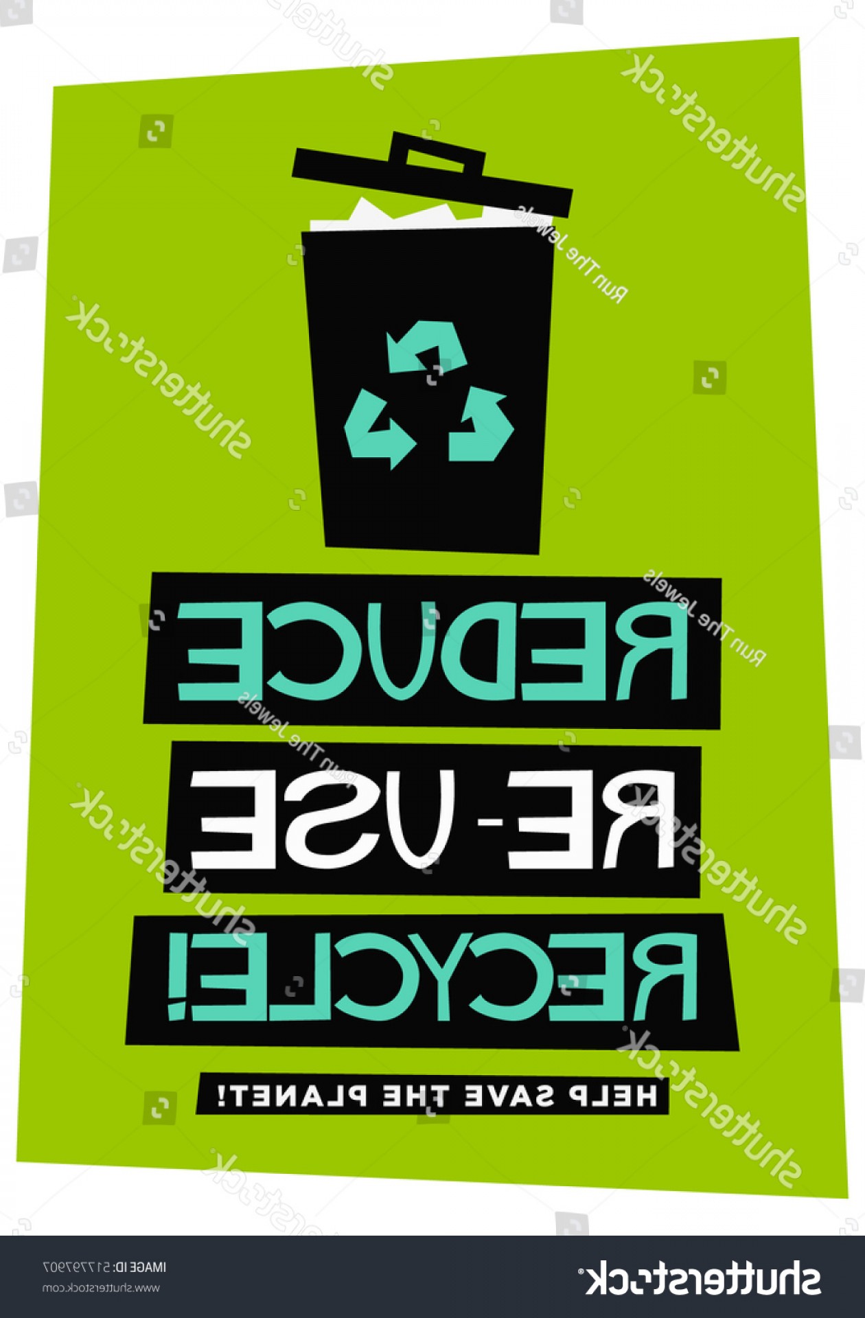 1260x1920 Reduce Reuse Recycle Flat Style Vector Lazttweet
