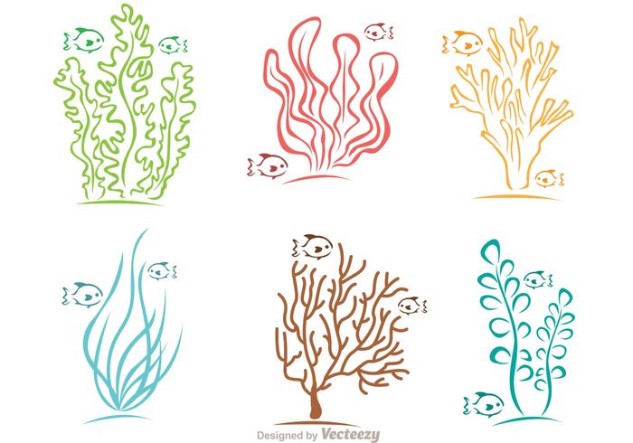700x490 Colorful Coral Reef And Fish Vector 122044