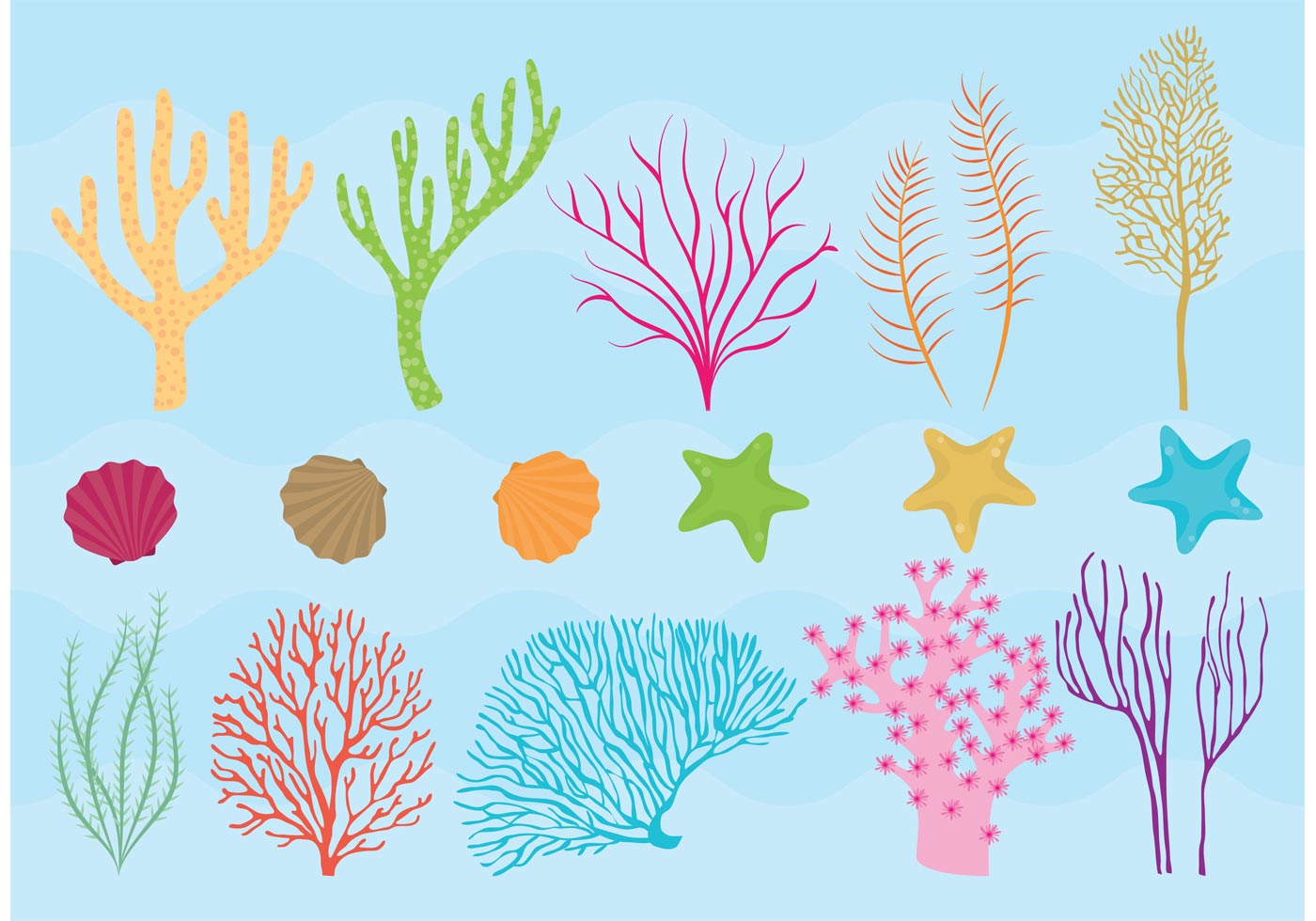 1400x980 Coral Reef With Fish Vectors