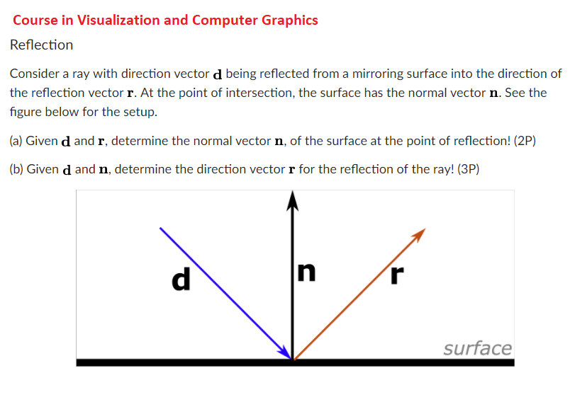 828x585 Solved Course In Visualization And Computer Graphics Refl