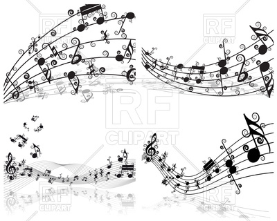 400x320 Musical Notes Backgrounds With Reflection Vector Image Vector