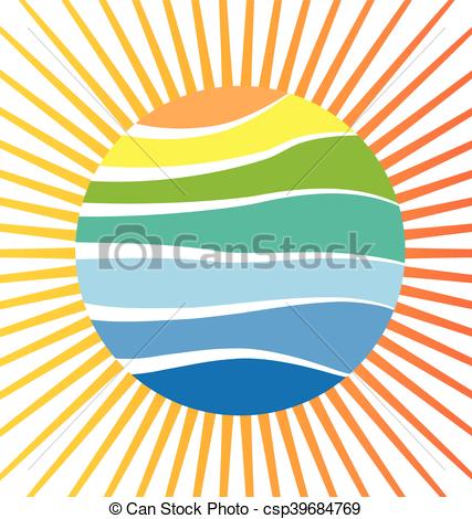427x470 Sun Beach Reflection Vector.
