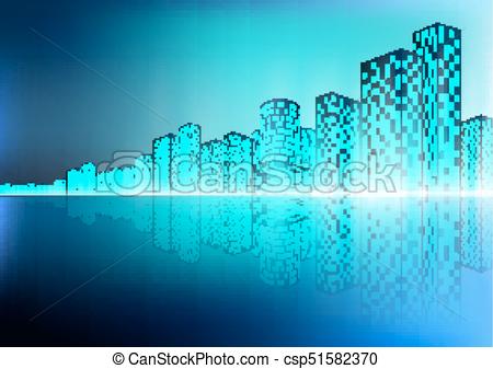 450x337 Vector Illustration Of City Landscape With Reflection Vectors