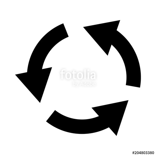 500x500 Refresh Icon. Three Circle Arrows Icon. Vector Illustration Stock