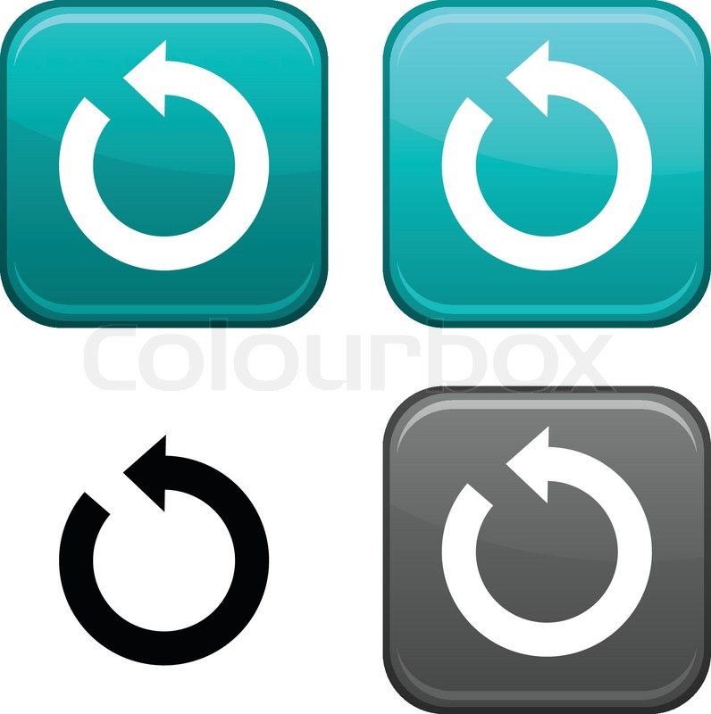 796x800 Refresh Square Buttons Black Icon Included Stock Vector Colourbox
