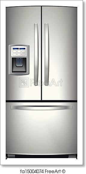 286x581 Free Art Print Of Refrigerator Vector. Domestic Metallic