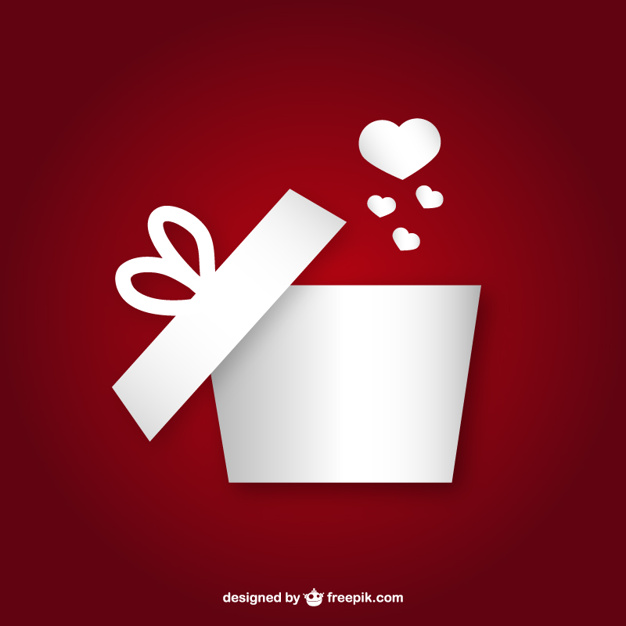 626x626 Gift Box With Heart Vector Free Download