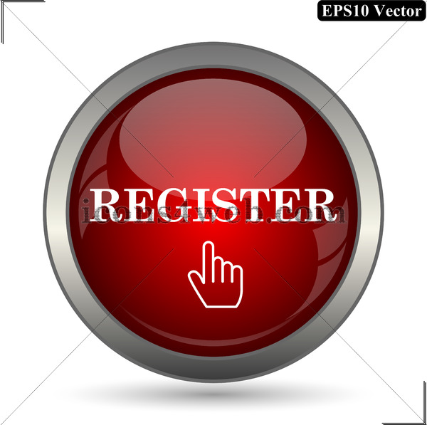600x597 Register Vector Icon. Register Vector Button. Eps10