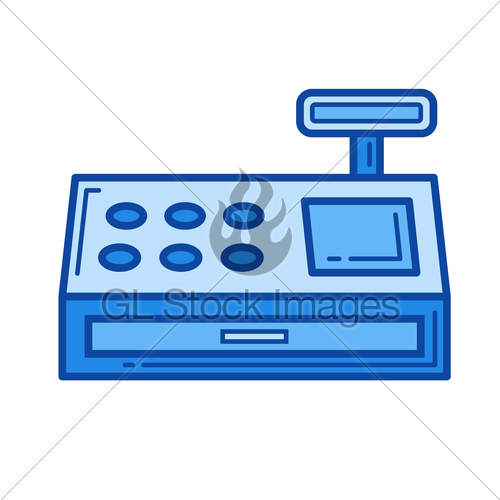 500x500 Cash Register Line Icon. Gl Stock Images