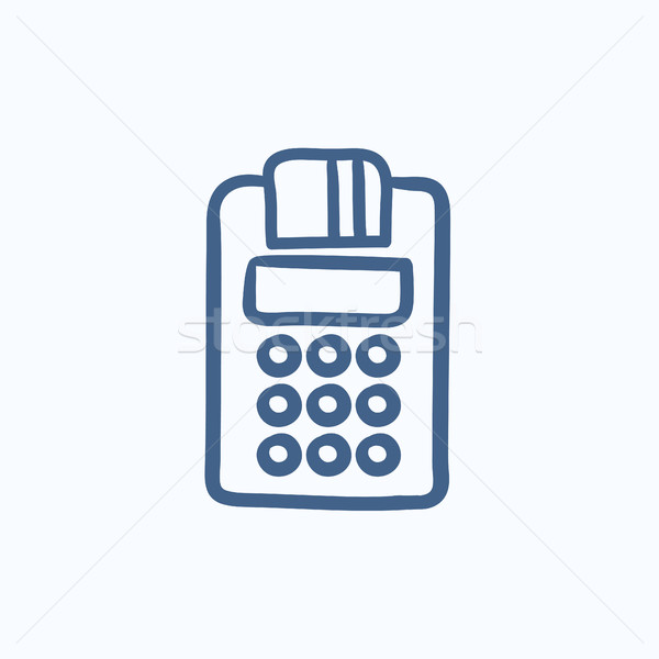 600x600 Cash Register Sketch Icon. Vector Illustration Andrei Krauchuk