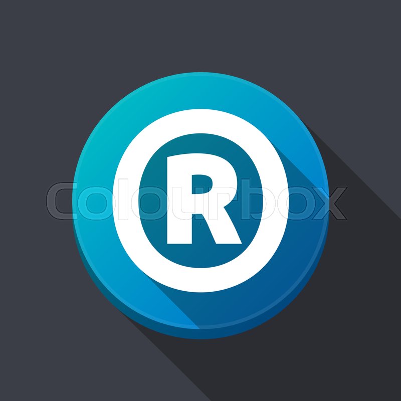 800x800 Illustration Of Along Shadow Round Button With The Registered