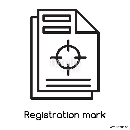 500x500 Registration Mark Icon Vector Isolated On White Background