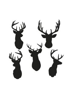 235x333 Deer Head Silhouettes
