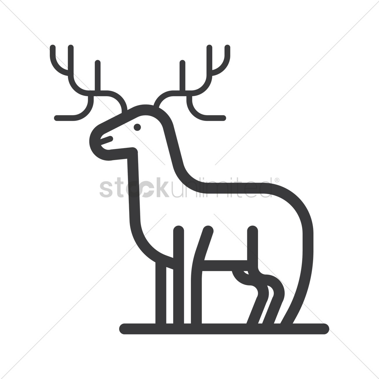 1300x1300 Free Reindeer Vector Image