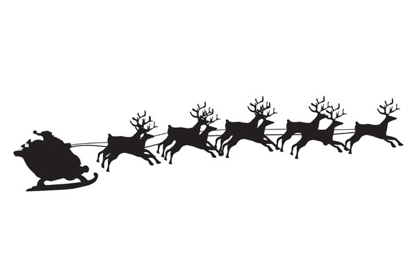 600x400 Santa Reindeer Vector