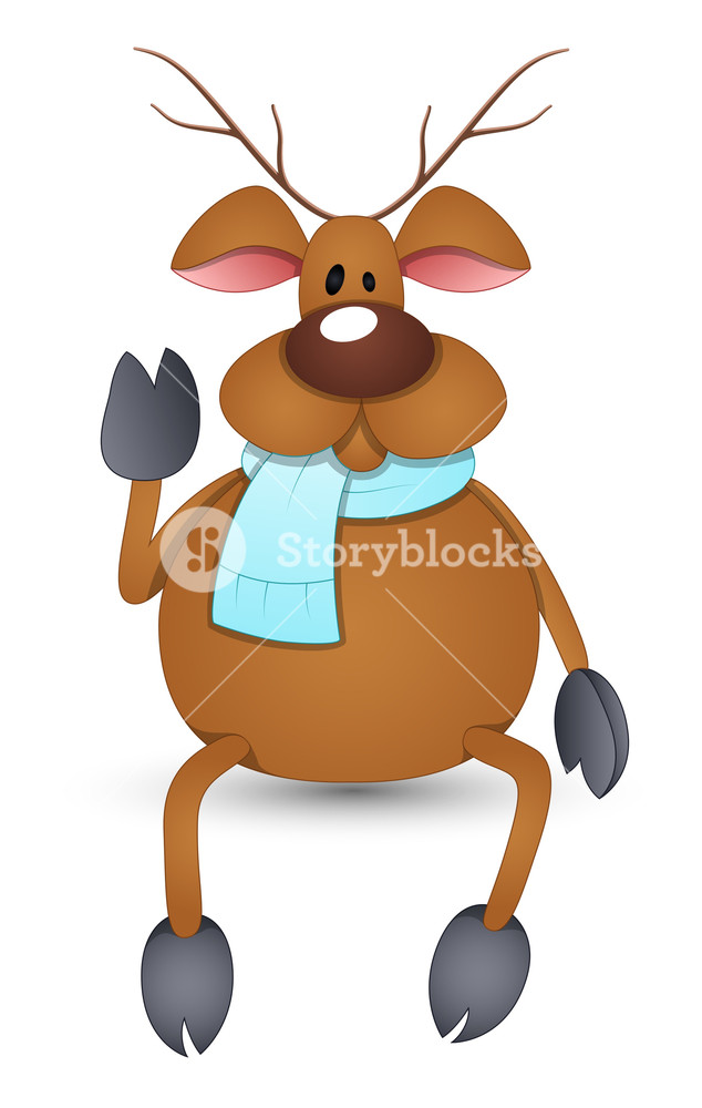634x1000 Cartoon Reindeer Vector Illustration Royalty Free Stock Image