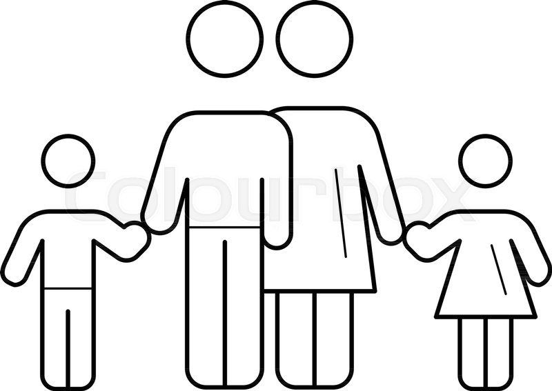 800x567 Family Relationship Vector Line Icon Isolated On White Background