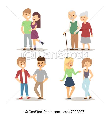 450x470 People Happy Couple Cartoon Relationship Characters... Vector