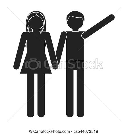 450x470 Silhouette Couple Romantic Love Relationship Vector Illustration