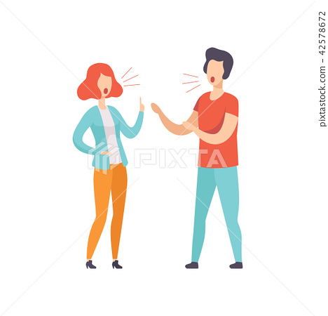 468x450 Young Couple Quarreling, Family Conflict, Disagreement In