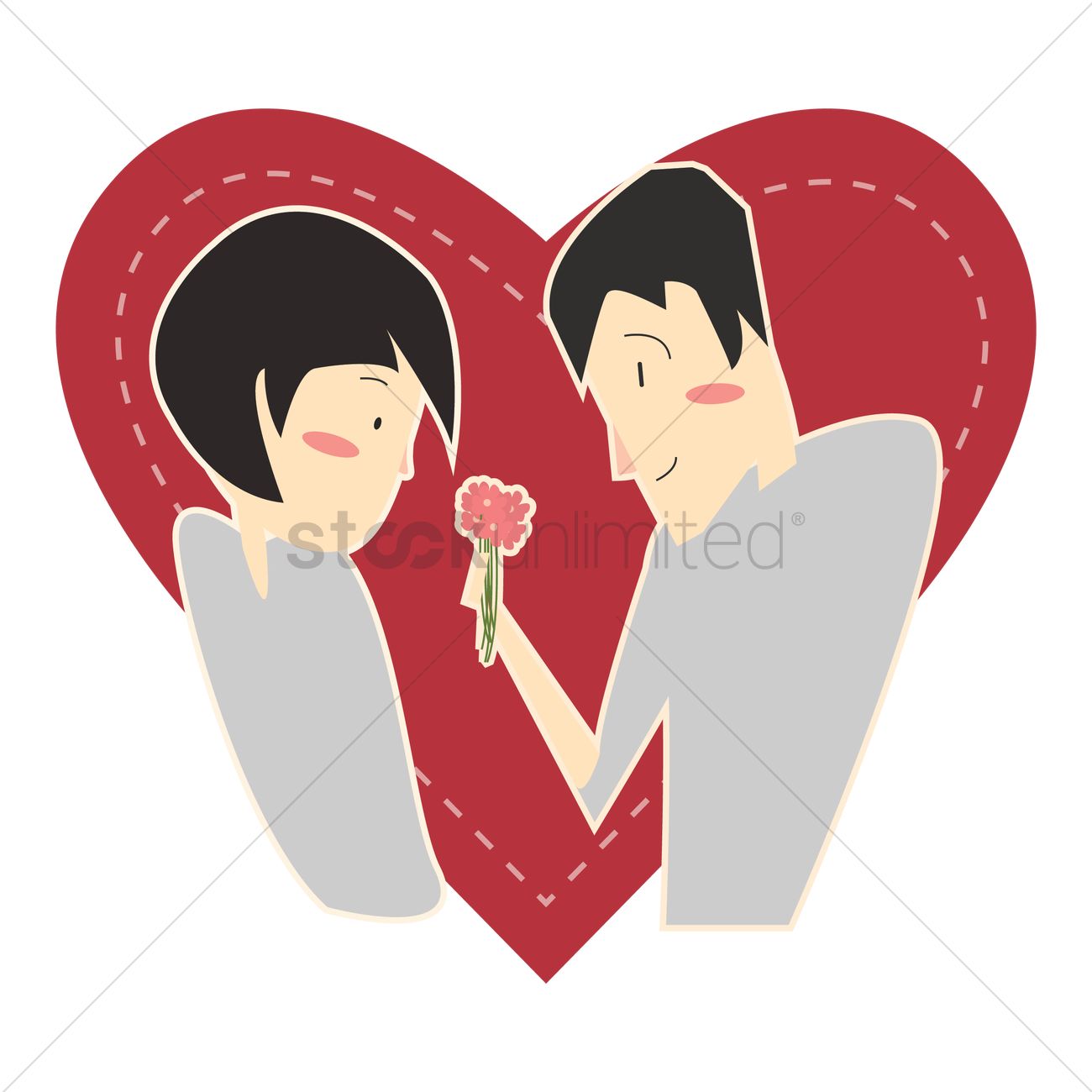 1300x1300 Couple In A Romantic Relationship Vector Image