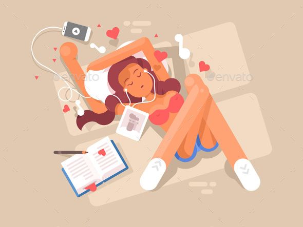 590x443 Young Girl Listens To Music Fonts Logos Icons