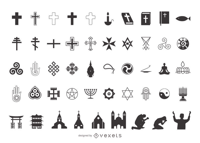 799x570 Religion Symbol Pack Silhouette