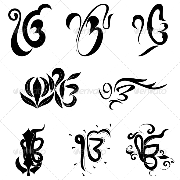 590x590 Sikh Religious Sign Ik Onkarek Omkar Vector Pack By Vecras
