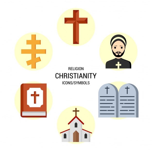 626x626 Different Icons, Christian Religion Vector Free Download