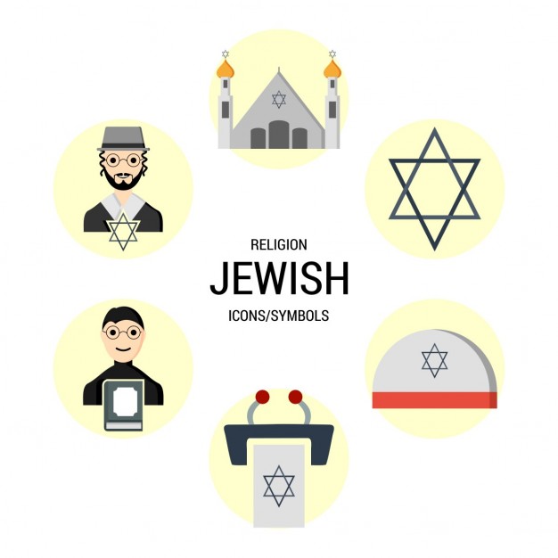 626x626 Different Icons Of The Jewish Religion Vector Free Download