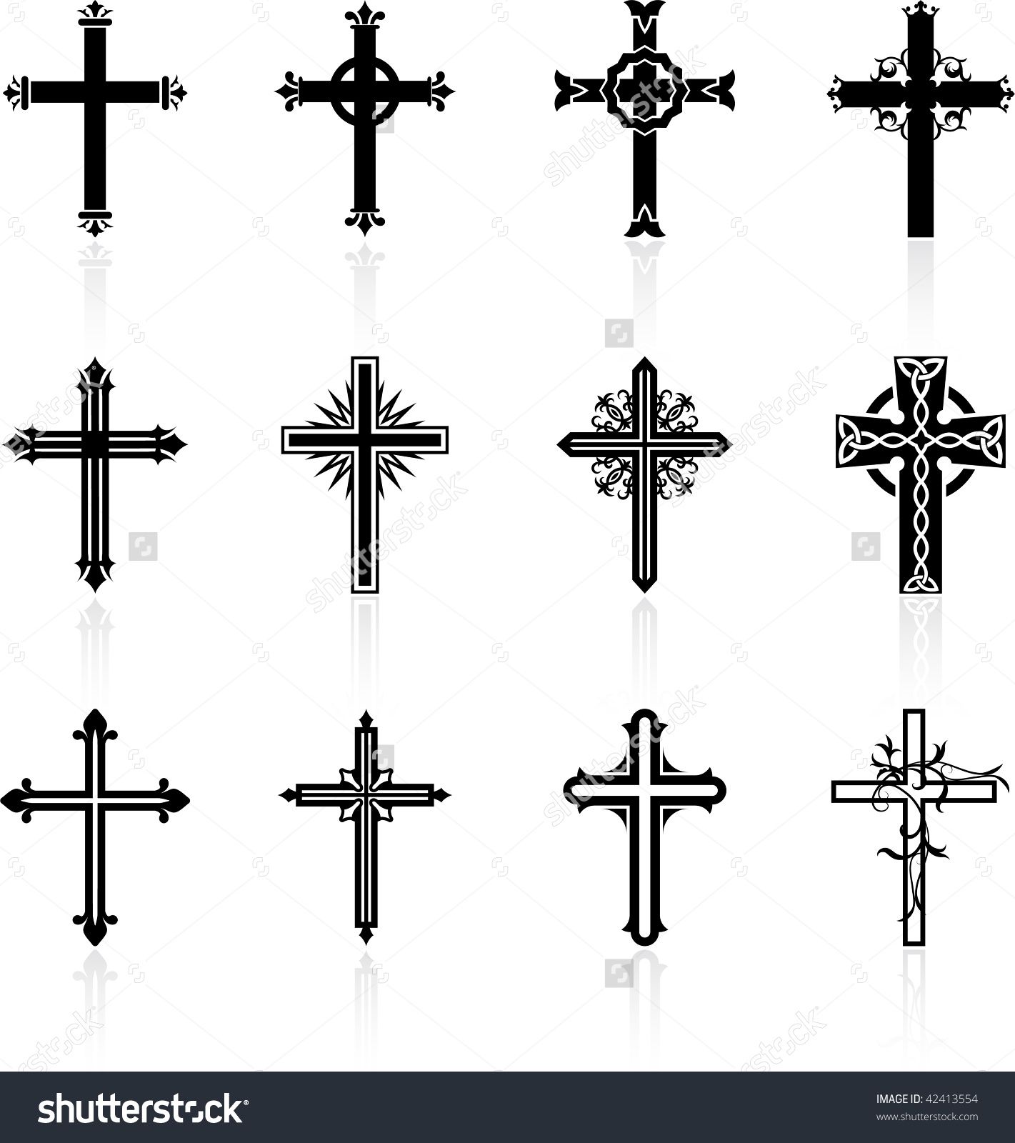 1421x1600 Original Vector Illustration Religious Cross Design Collection