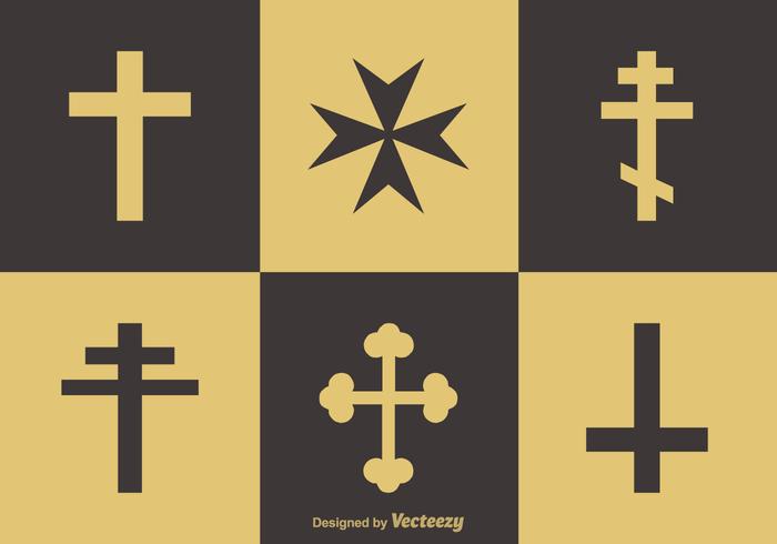 700x490 Religion Crosses Vector Icons