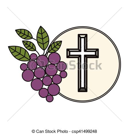 450x470 Communion Religious Icons. Bunch Of Grapes Fruit Icon And