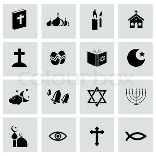 320x320 Vector Black Religion Icons Set Religious Symbols