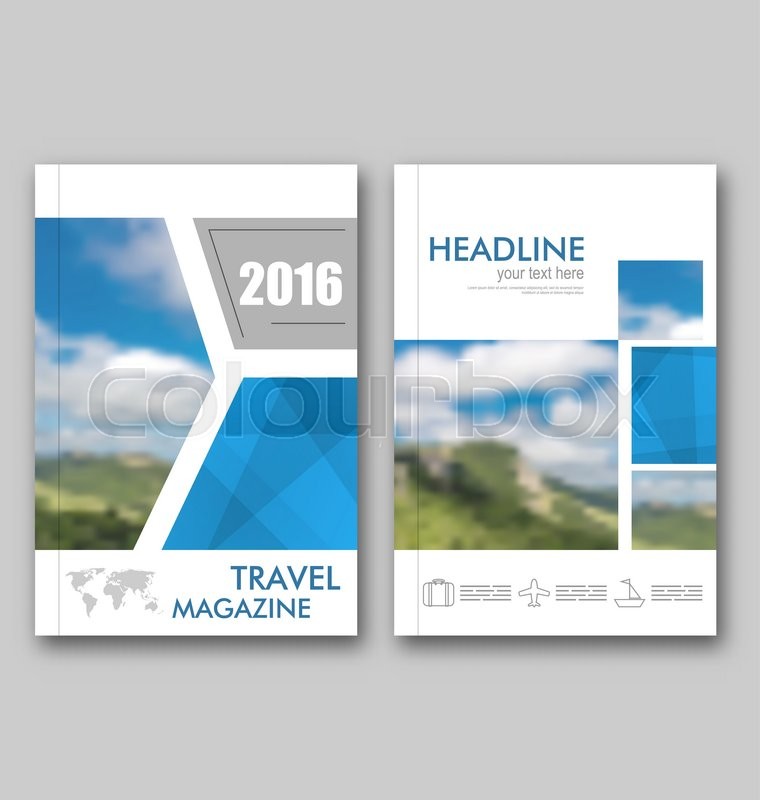 760x800 Abstract Brochure Template Of Travel Magazine, Cover Design Annual