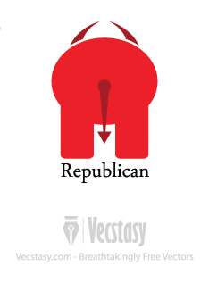 234x345 Funny Republican Elephant Vector