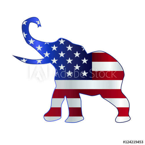 500x500 Republican Elephant Flag