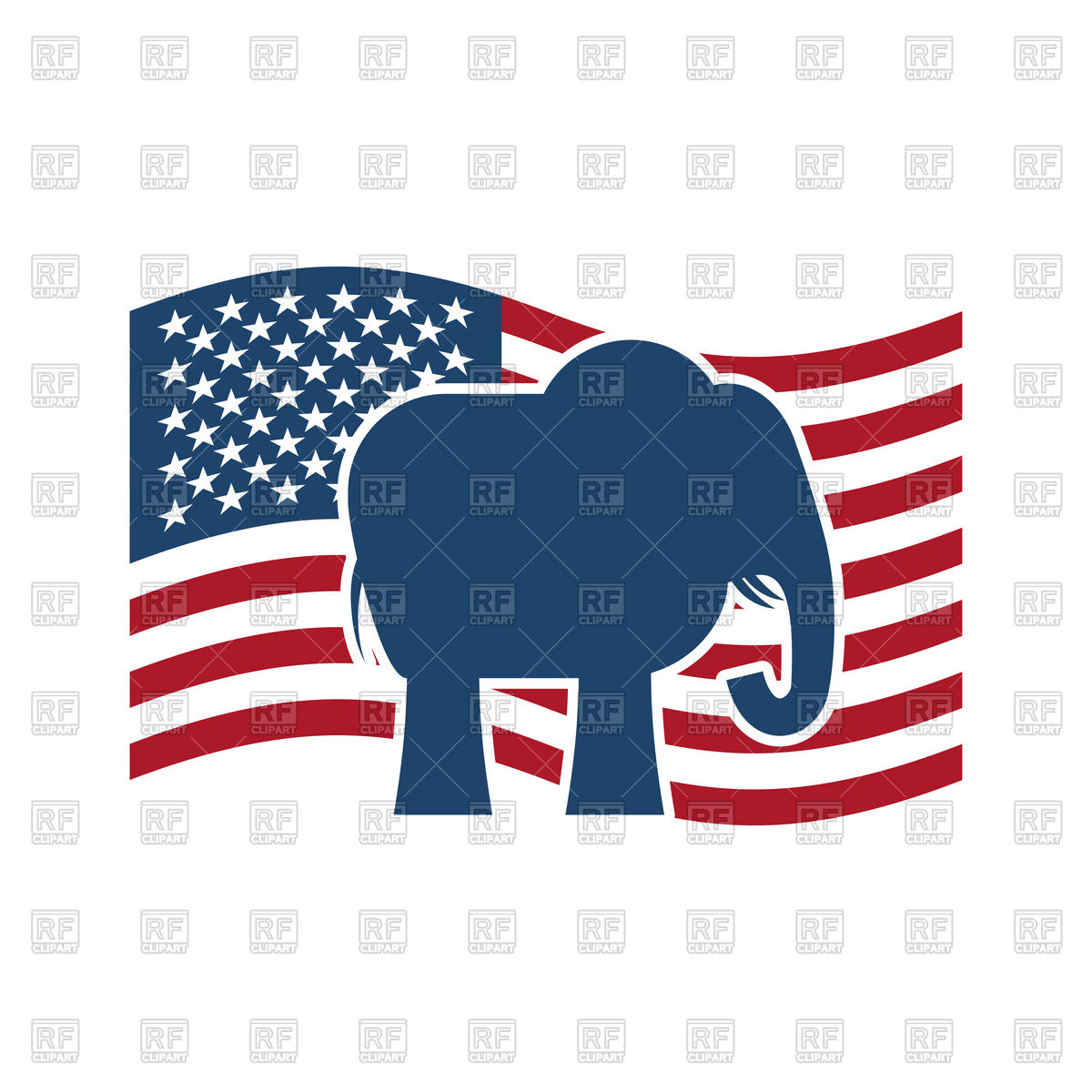1200x1200 Republican Elephant And Us Flag. Political Party America Vector