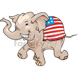 300x300 Royalty Free Republican Elephant Mascot 385773 Vector Clip Art