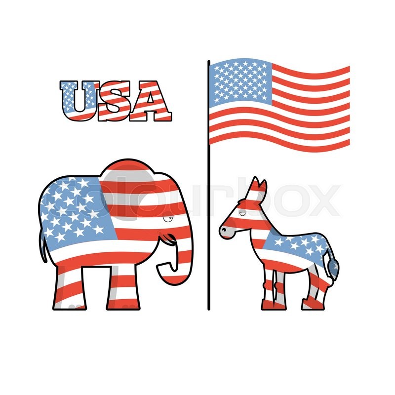 800x800 Elephant And Donkey. Symbols Of Democrats And Republicans