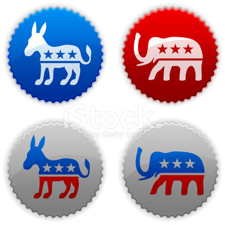 440x440 Republican And Democrat Symbols Stock Vector