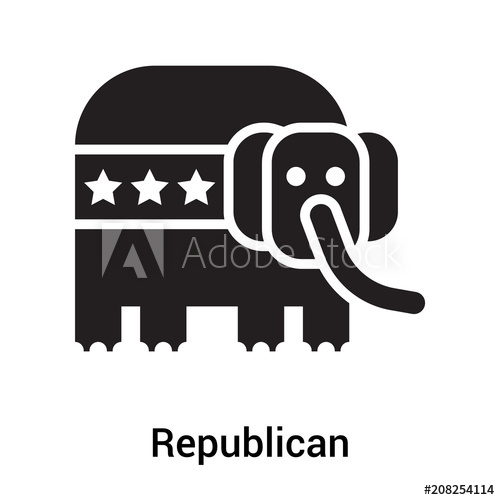 500x500 Republican Icon Vector Sign And Symbol Isolated On White
