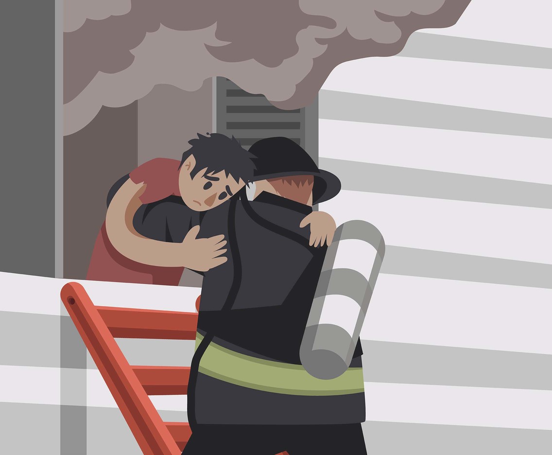 1136x936 Rescue From Burning Building Vector Vector Art Amp Graphics