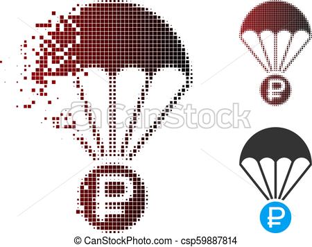 450x356 Dissolving Pixel Halftone Rouble Rescue Icon. Vector Rouble Rescue