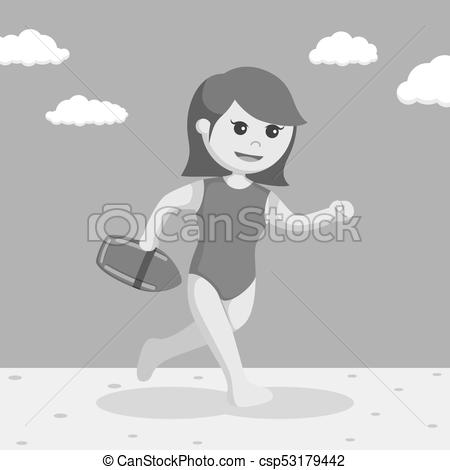 450x470 Female Lifeguard Running To Rescue.