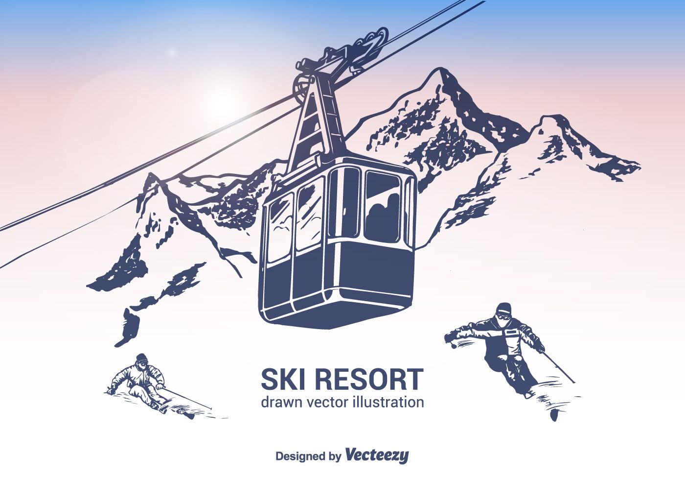 1400x980 Free Ski Resort Vector Illustration Strike Off