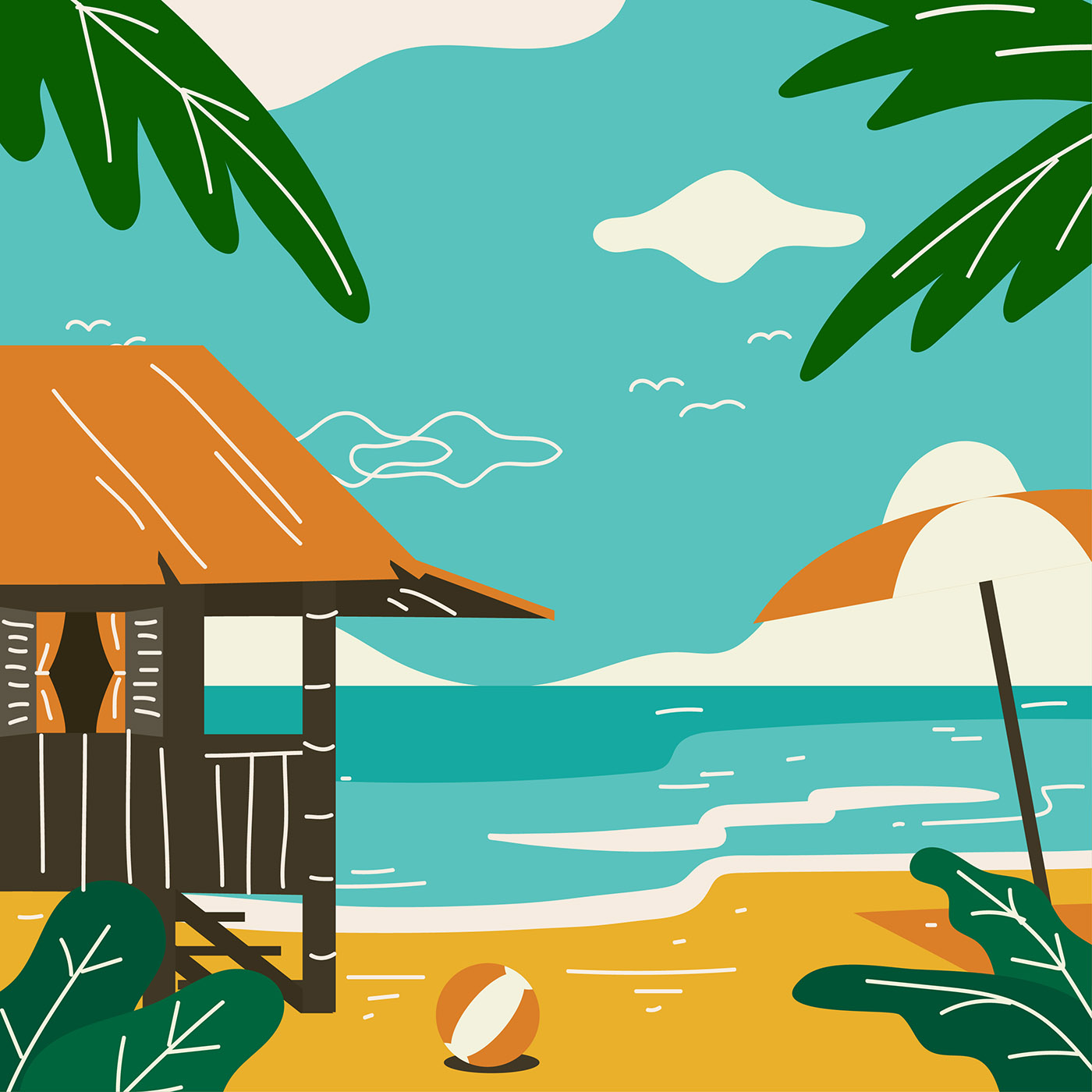 1400x1400 Resort Hotel Free Vector Art